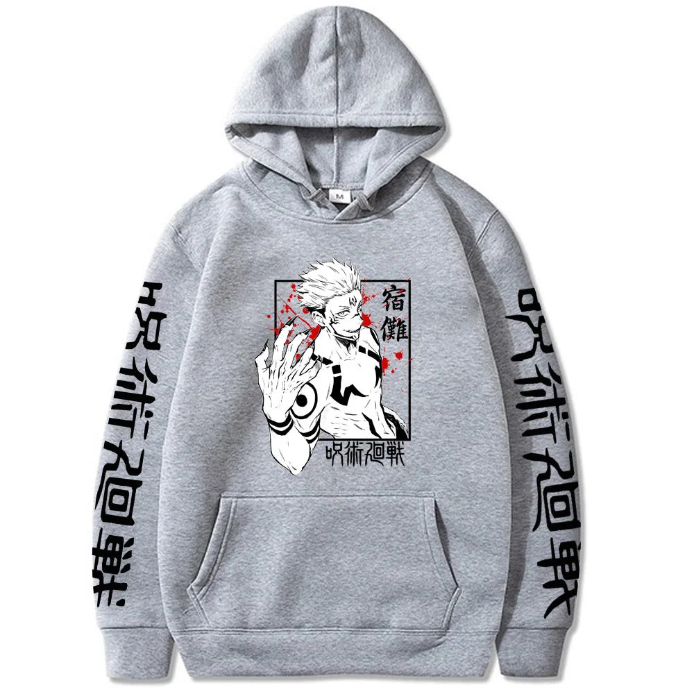 Hoodie – Graphic Sukuna Print – Knit – | KIMLUD