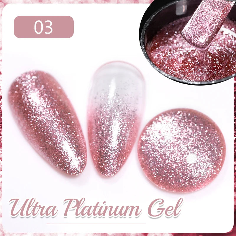 Reflective Glitter Gel Nail Polish Multidimensional Holographic Sparkle, UV-Curable Finish — Pink Lilac | KIMLUD