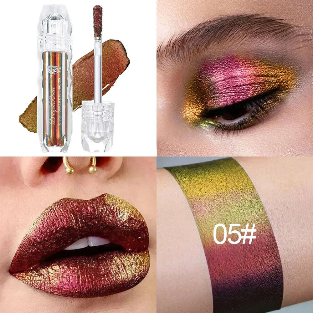 KIMLUD, Chameleon Metal Lip Gloss Liquid Lipstick Brightening Long-Lasting Lip Gloss Multi-Color Long-Lasting Moisturizing Non-Stick Cup, KIMLUD Womens Clothes