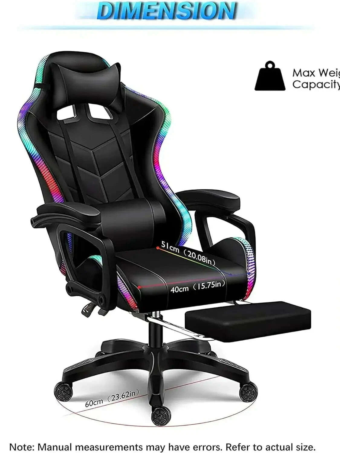 gaming-chair-with-speakers-and-rgb-led-light-7-points-massage-video-game-chair-adjustable-with-headrest-lumbar-supportkimludkimlud-35574187