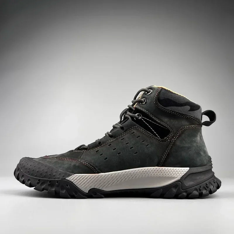 Men's High Top Shoes – Waterproof – Cow Leather | KIMLUD