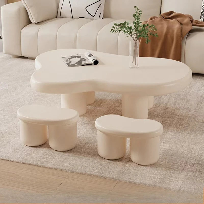 Cream Simple Modern Tea Coffee Table Clouds Tea Table House Lonely Wind Nordic Home Living Room Small Apartment Shaped Furniture