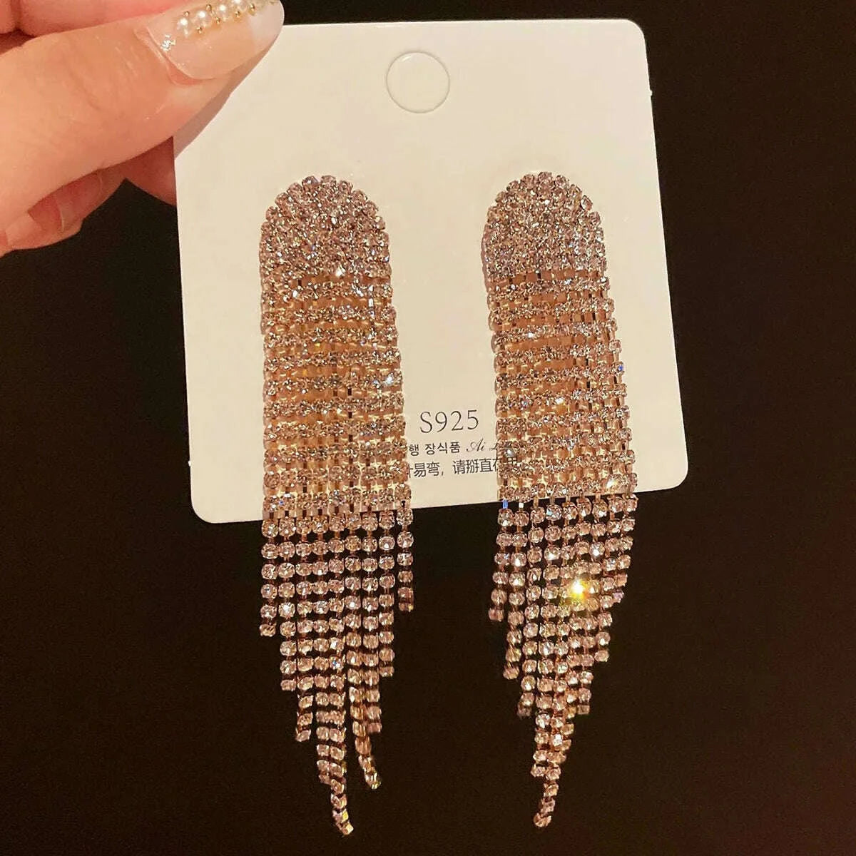 2pc-womens-fashion-copper-claw-chain-long-tassel-earrings-outdoor-travel-carnival-banquet-party-holiday-dressing-gift-233kimludkimlud-35558482