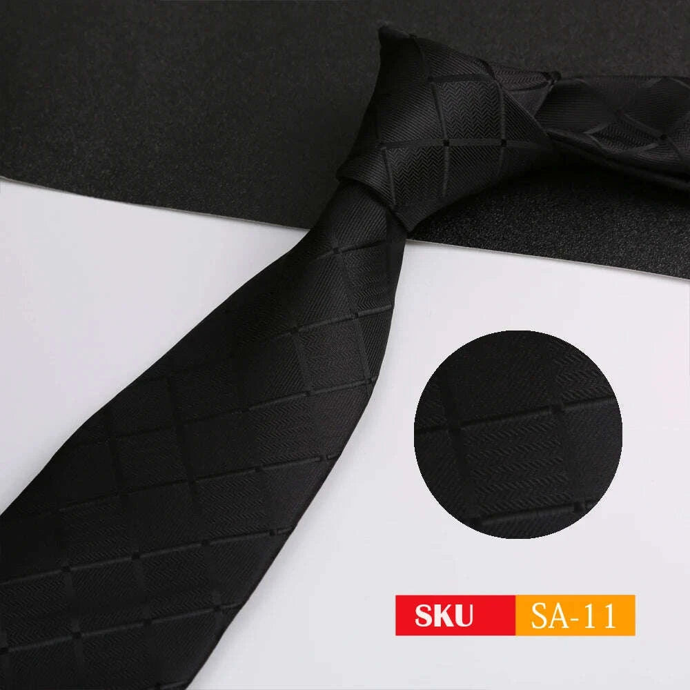 KIMLUD, Luxury 8CM Mens Ties Necktie Solid Twill Stripes Plaids Ties For Man Groom Neck Tie For Business Party, KIMLUD Womens Clothes