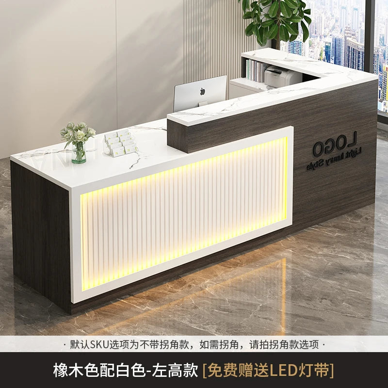 Contemporary Reception Desk Decor Set Customizable — Black | KIMLUD