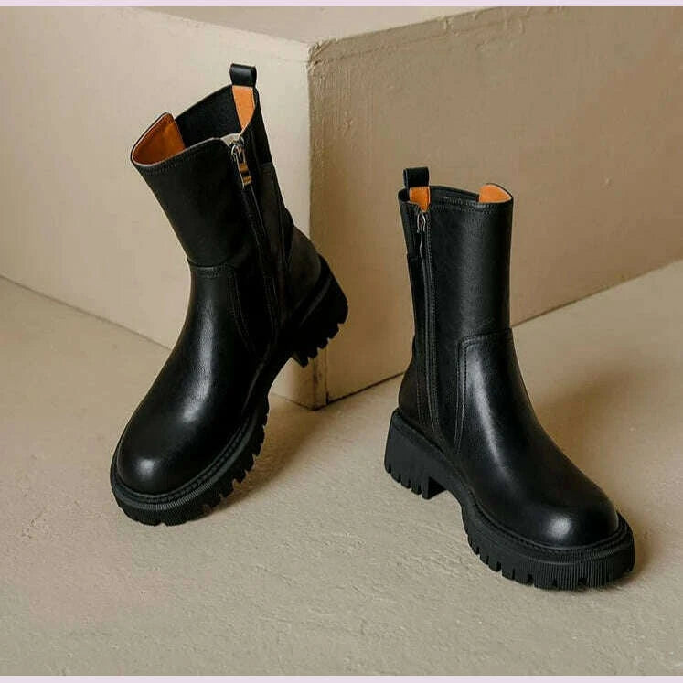 womens-half-high-boots-brown-round-toe-ladies-mid-calf-shoes-chelsea-flat-comfortable-and-elegant-winter-2024-novelty-cosplaykimlud-womens-fashion-34601734