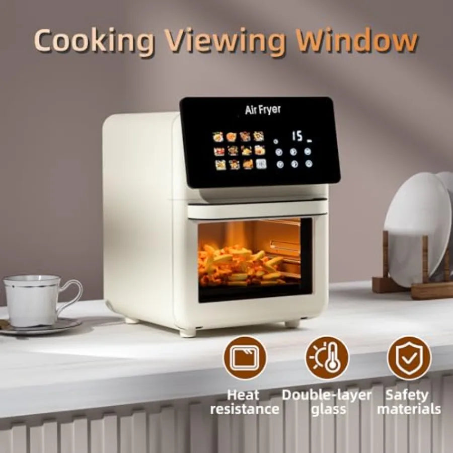 10L Large XL Pro Air Fryer Oven with Grill Combo for Kitchen Countertop Use 12-in-1 Smart Convection Ovens Air Fryer with Glass