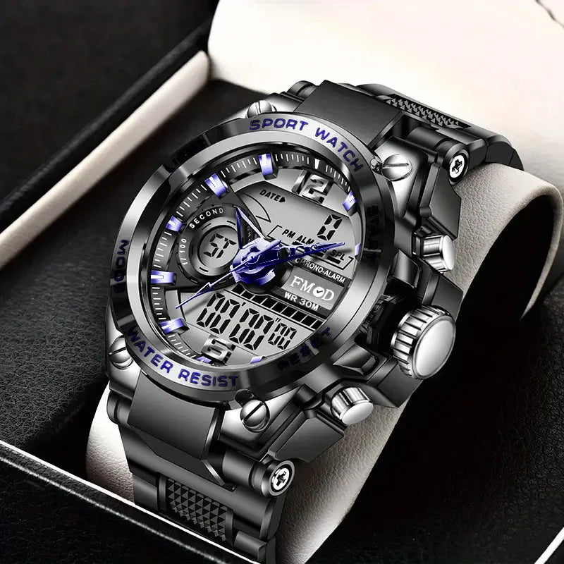 Digital Men Steel Military Wristwatch LED Quartz ClockSport Watch Male Big Watches Men Relogios Masculino