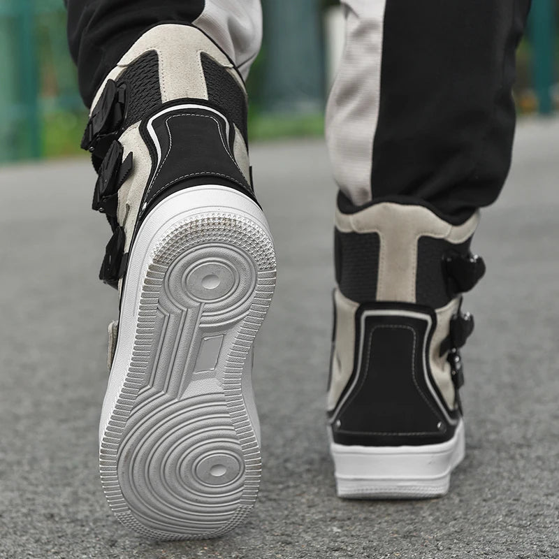 Motorcycle Boots – Windproof High Top – Leather – Mid-Calf | KIMLUD