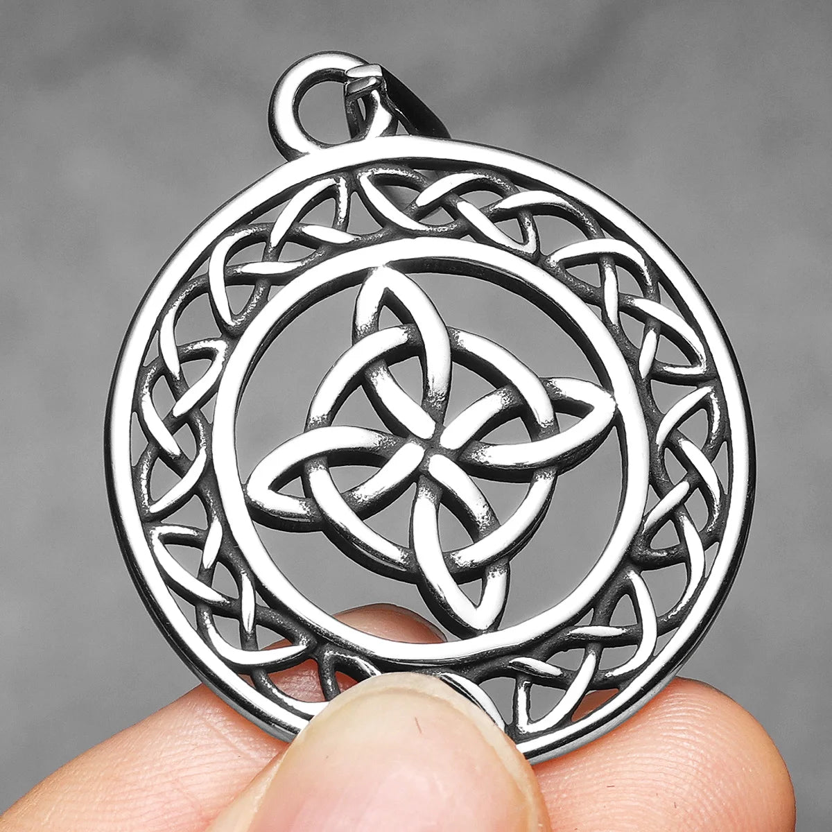 Hollow Viking Celtic Knot Men Necklaces Pendant Stainless Steel Jewelry For Male Women Punk Hip Hop Accessories Gifts Wholesale