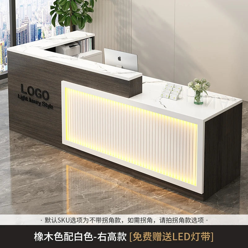 Contemporary Reception Desk Decor Set Customizable — Black | KIMLUD