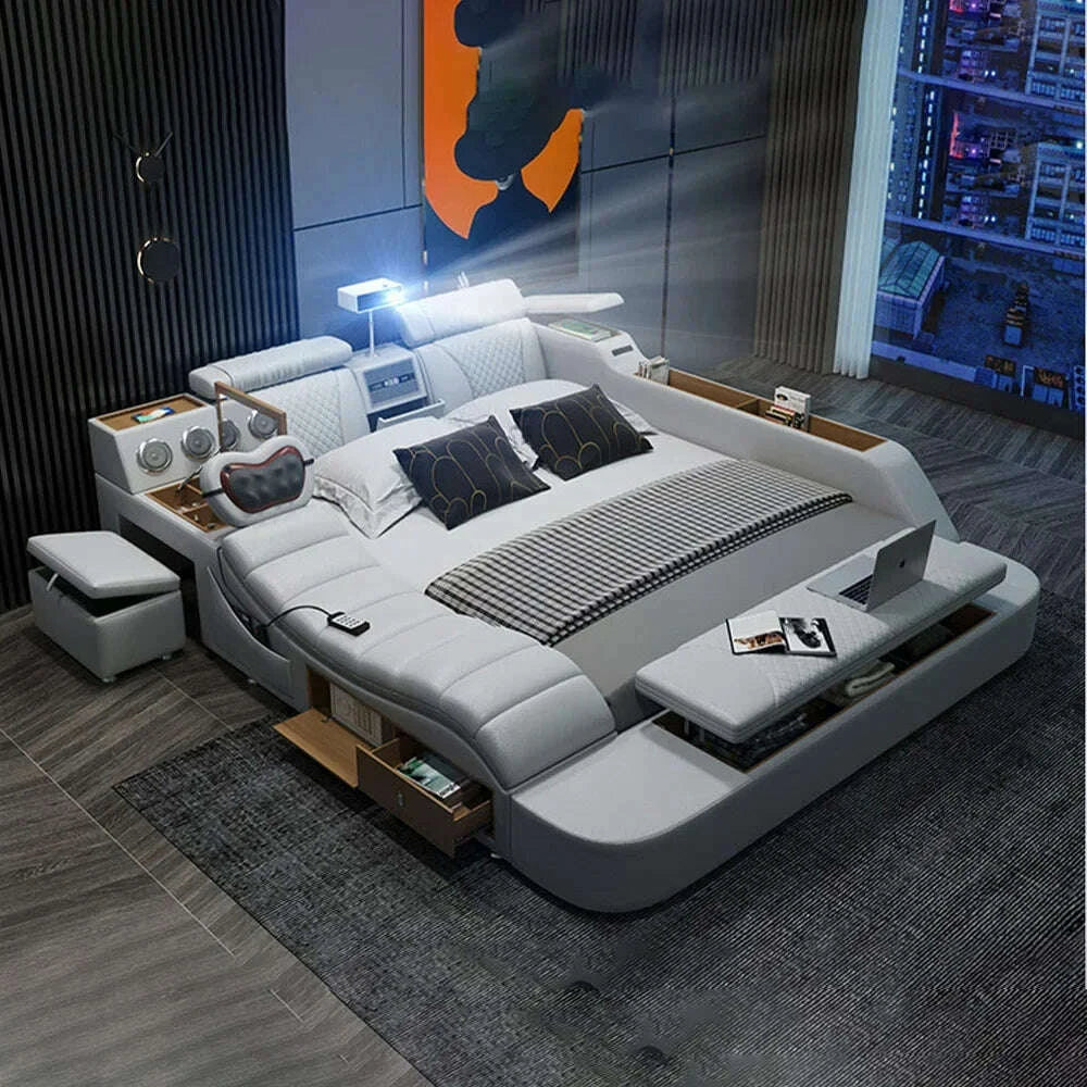 mingdibao-tech-smart-bed---genuine-leather-upholstery-multifunctional-bed-frame-massage-speaker-projector-and-air-purifierkimlud-womens-fashion-34604082
