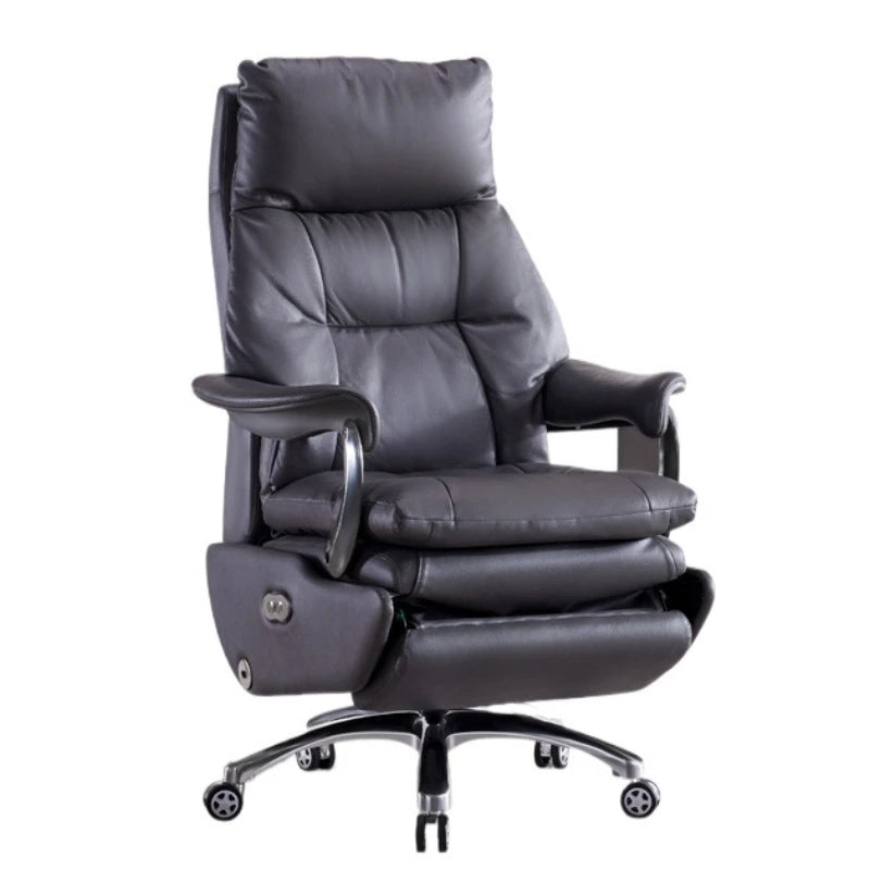 Electric Leather Boss Chair Modern Design Comfortable Ergonomic Trendy Chair Swivel Arm Footrest Salon Silla Oficina Furniture
