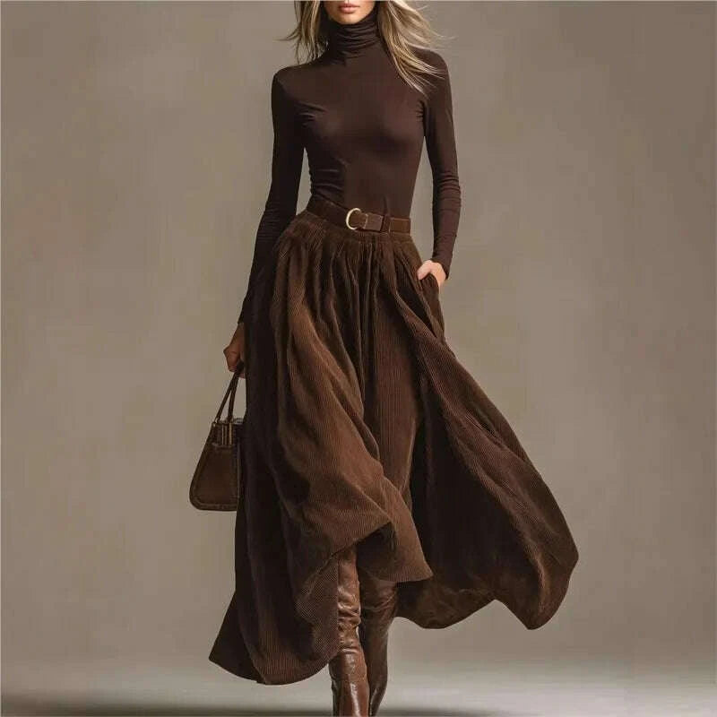 retro-elegant-corduroy-long-skirt-2-pieces-sets-turtleneck-long-sleeve-slim-top-pocket-skirt-outfits-solid-color-suit-outfitskimludkimlud-35558229
