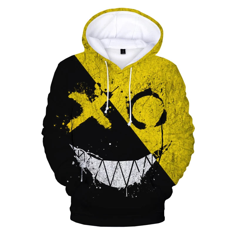 Hoodie – XOXO Pattern Devil Smiling Face 3D – Poly | KIMLUD