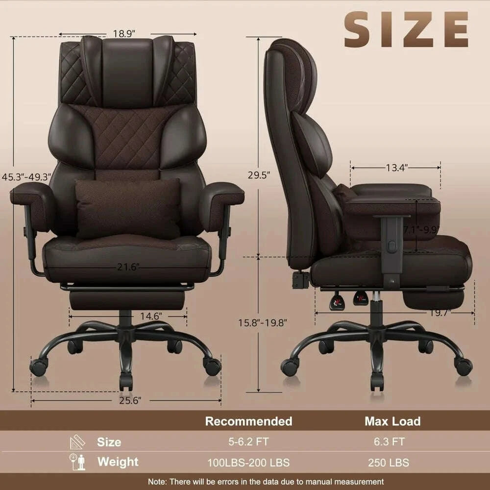 KIMLUD, Big and Tall Office Chair, Computer Chair with Soft Adjustable Armrests, Ergonomic High Back Gaming Chair with Lumbar Support, KIMLUD Womens Clothes