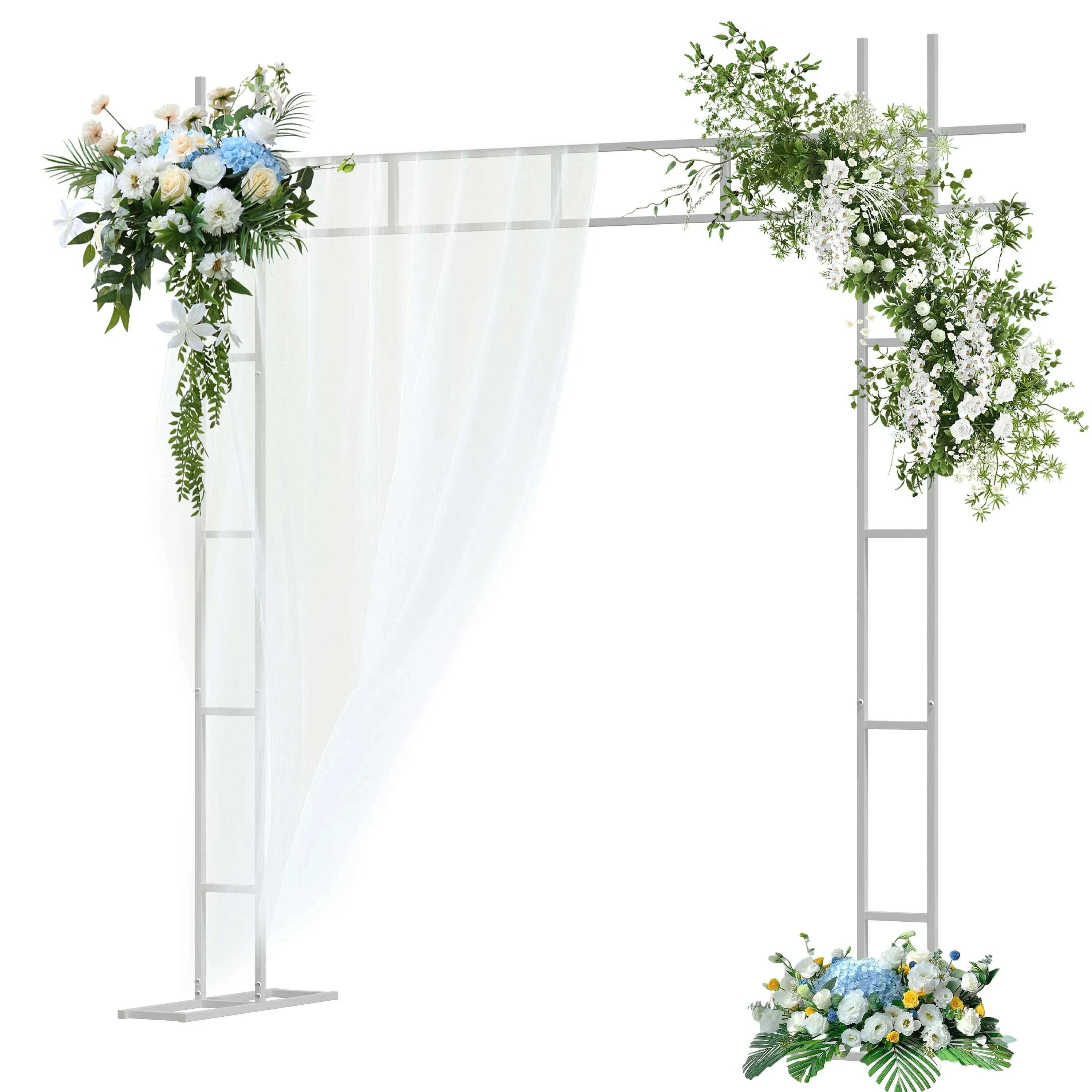 square-white-wedding-arch-metal-ceremony-party-floral-ballon-stand-kimlud-kimlud-33913353