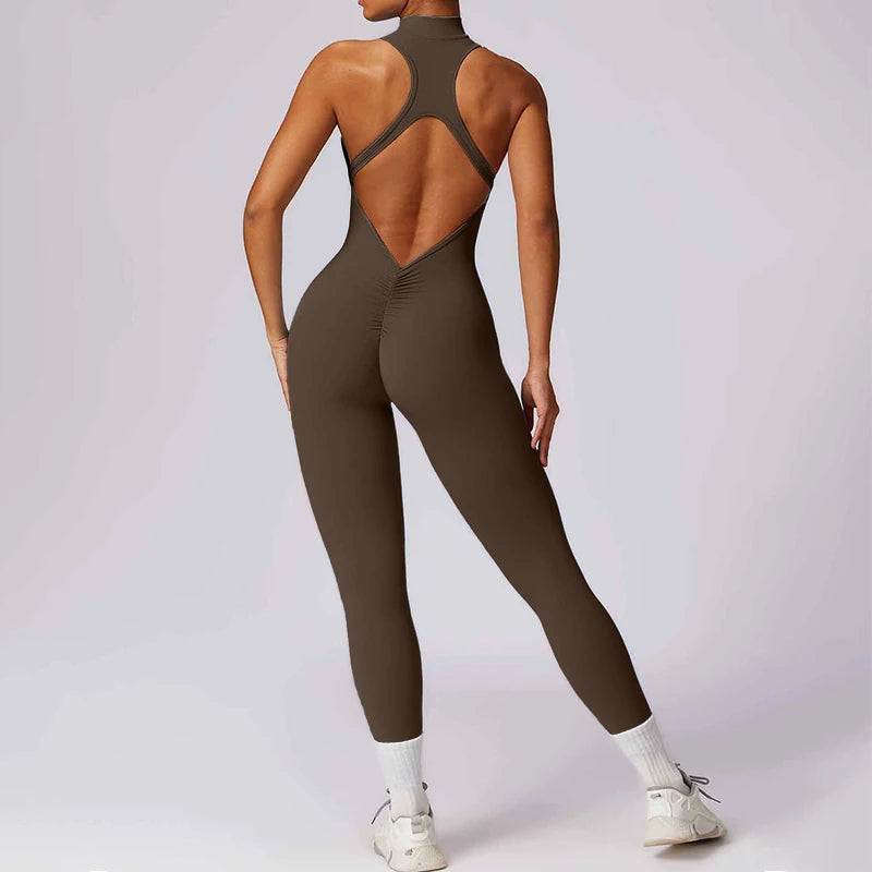 Jumpsuit – Backless Scrunch Sporty – Nylon Elastane – Slim Fit | KIMLUD