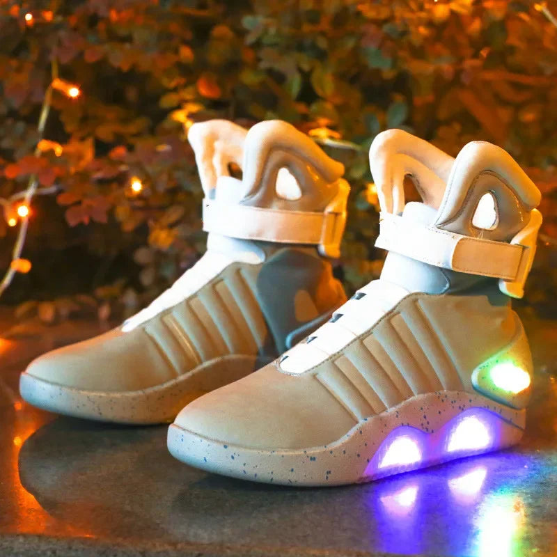 Children Basketball Shoes USB LED Luminous Casual Black | KIMLUD