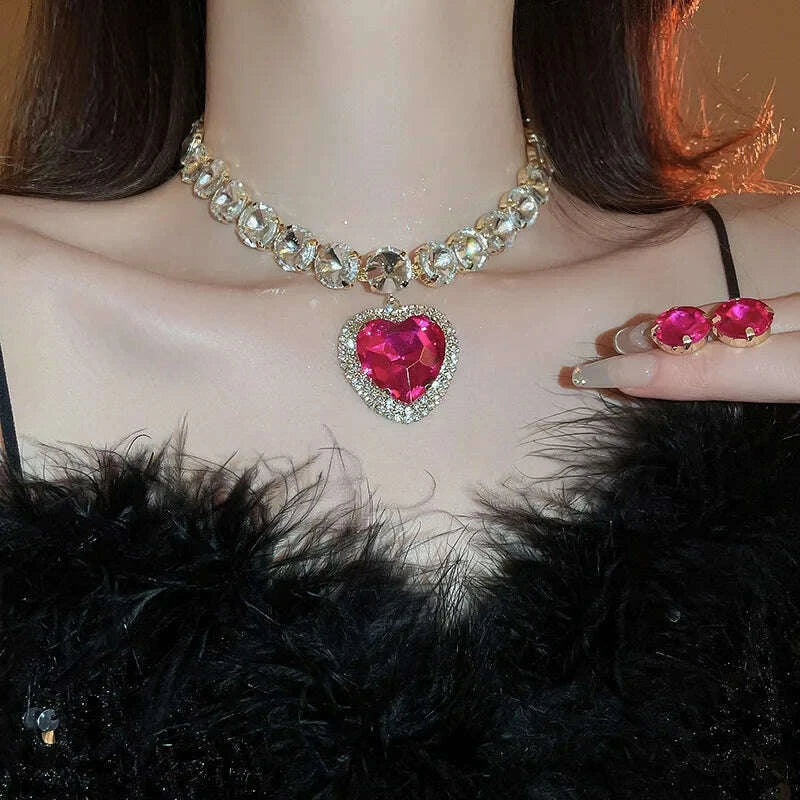 2-pcs-rhinestone-heart-pendant-necklace-set-exaggerated-geometric-earring-light-luxury-temperament-fashion-womens-jewelry-sets-kimlud-kimlud-33912759