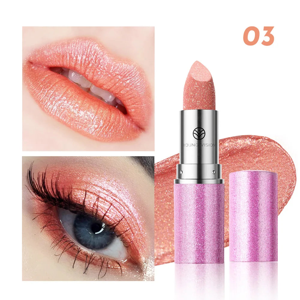 Metallic Glitter Lipstick Velvet-Glass Finish With Iridescent Glow And Long Lasting Comfort — Iridesce | KIMLUD
