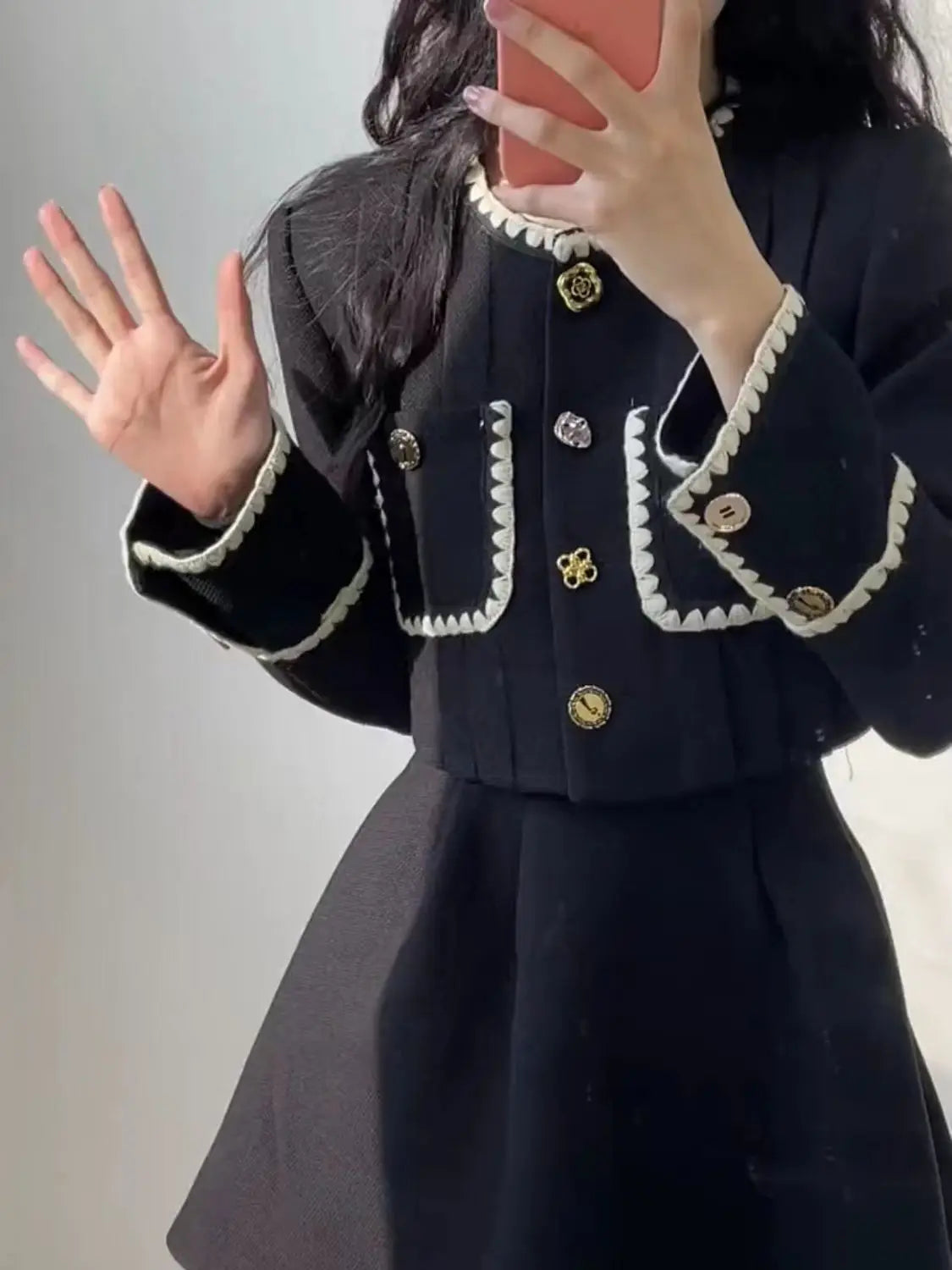 KIMLUD, Autumn The Latest Elegant Coat Skirt Two-piece Set Mainland China Conjunto Femenino Roupa Elegante 2 Piece Blazer and Skirt, KIMLUD Womens Clothes