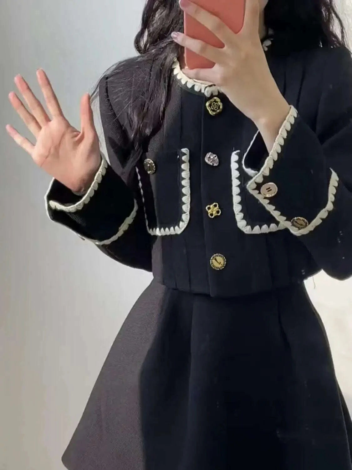 KIMLUD, Autumn The Latest Elegant Coat Skirt Two-piece Set Mainland China Conjunto Femenino Roupa Elegante 2 Piece Blazer and Skirt, KIMLUD Womens Clothes