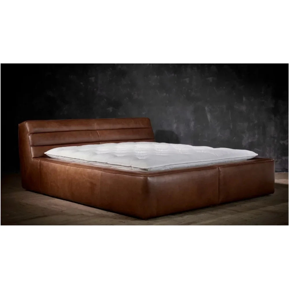 Leather King Size Bed Modern Design — Customized Color | KIMLUD