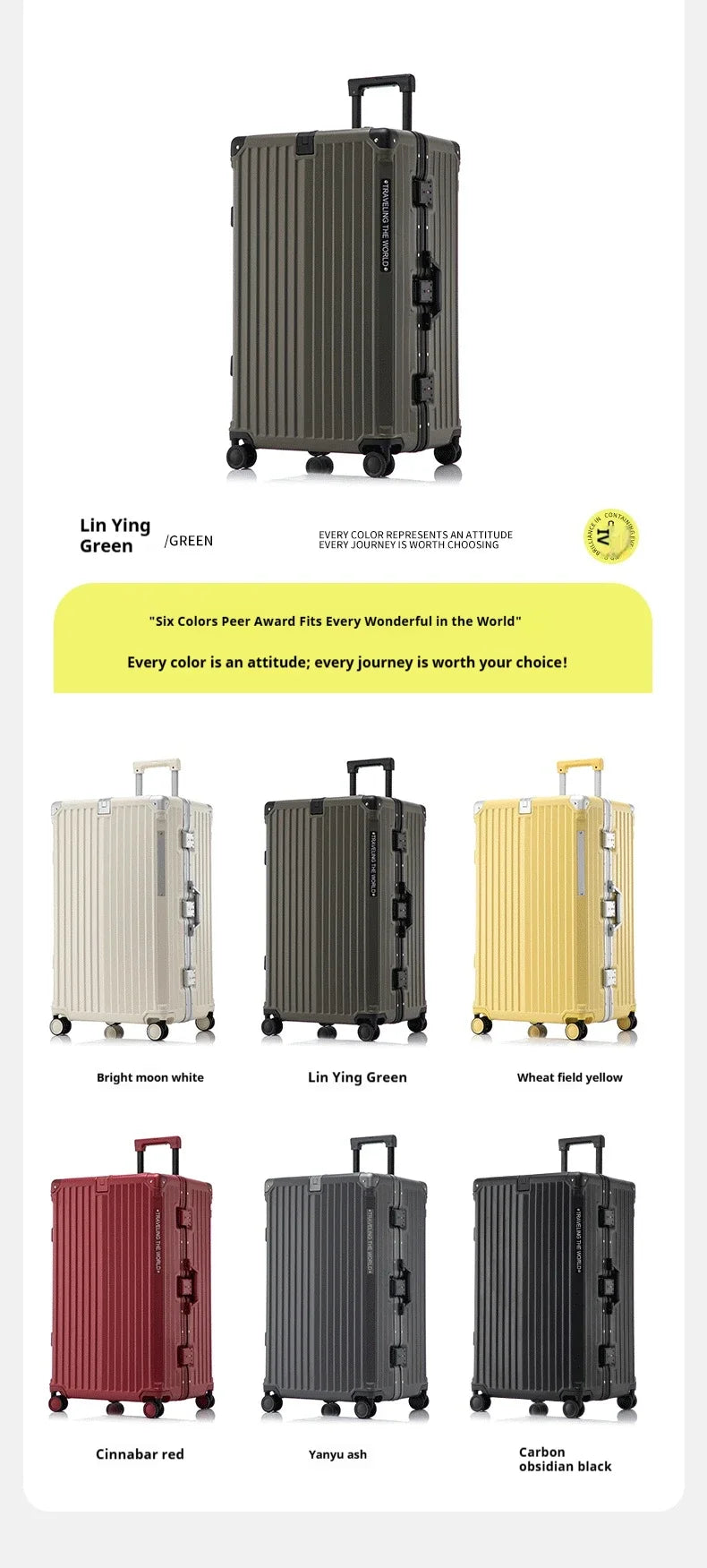 Aluminum Frame Travel Suitcase 30 Inch Large Capacity With Expandable Interior — Deep Red | KIMLUD