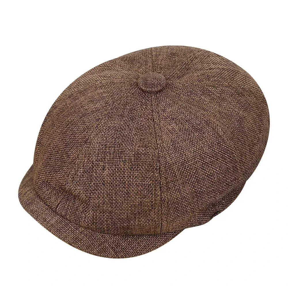 2025 New Classic Hat for Men Caps Vintage Retro Tweed Peaky Blinders Beret Hat Flat Peaked Cap Street Hats for Women Men