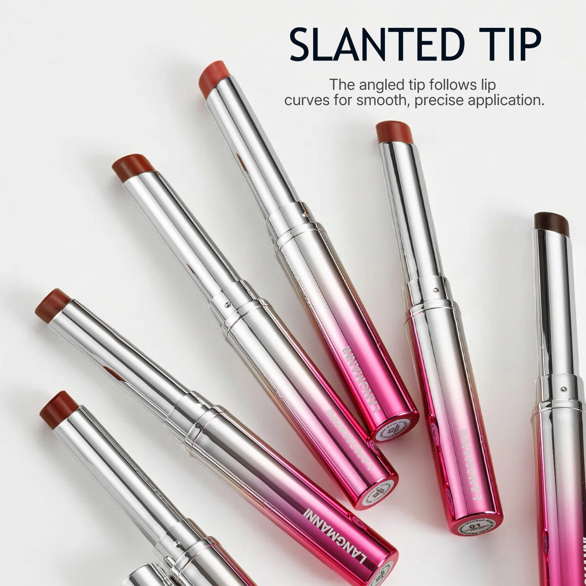 LANGMANNI 6 Colors Honey Pink Lipstick Waterproof Not Fading Sexy Nude Brown Lip Tint for Women Make Up Solid Lip Gloss Cosmetic
