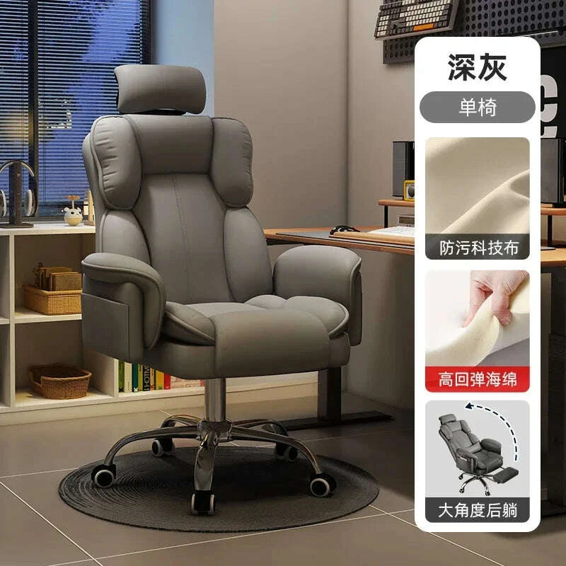KIMLUD, Office Chair Ergonomic Big Tall Computer Desk Chair with Retractable Adjustable Headrest Leather Chair with Flip up Armrests, KIMLUD Womens Clothes