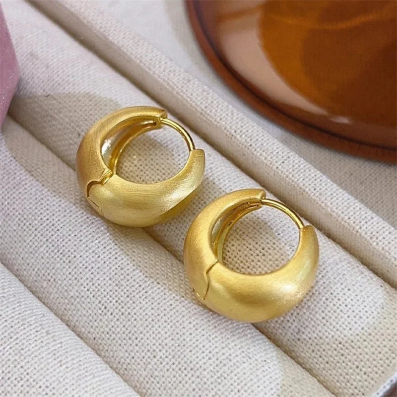 Hoop Earrings – Wire Design – Copper Alloy – Two-Tone Gold Silver | KIMLUD