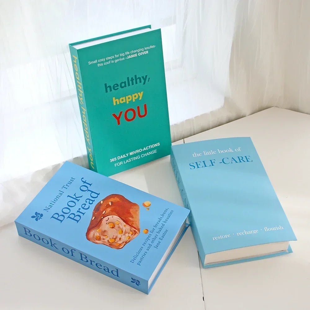 Foldable Faux Books Three-Piece Set for Couture Coffee Table Decor — Black | KIMLUD