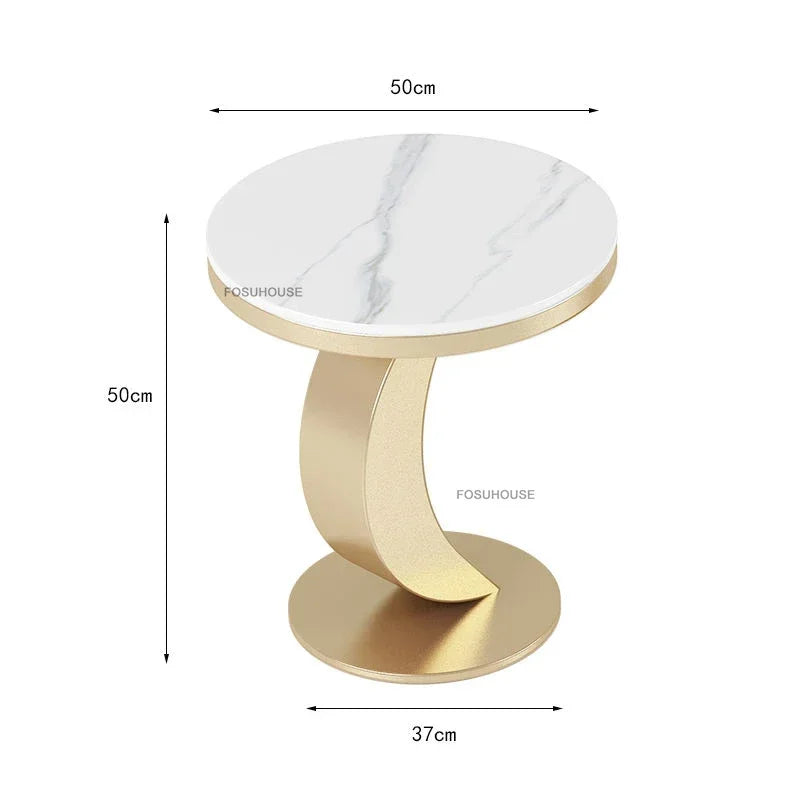 Gold-Toned Iron Oval Coffee Table With Glass Centerpiece — Gold | KIMLUD