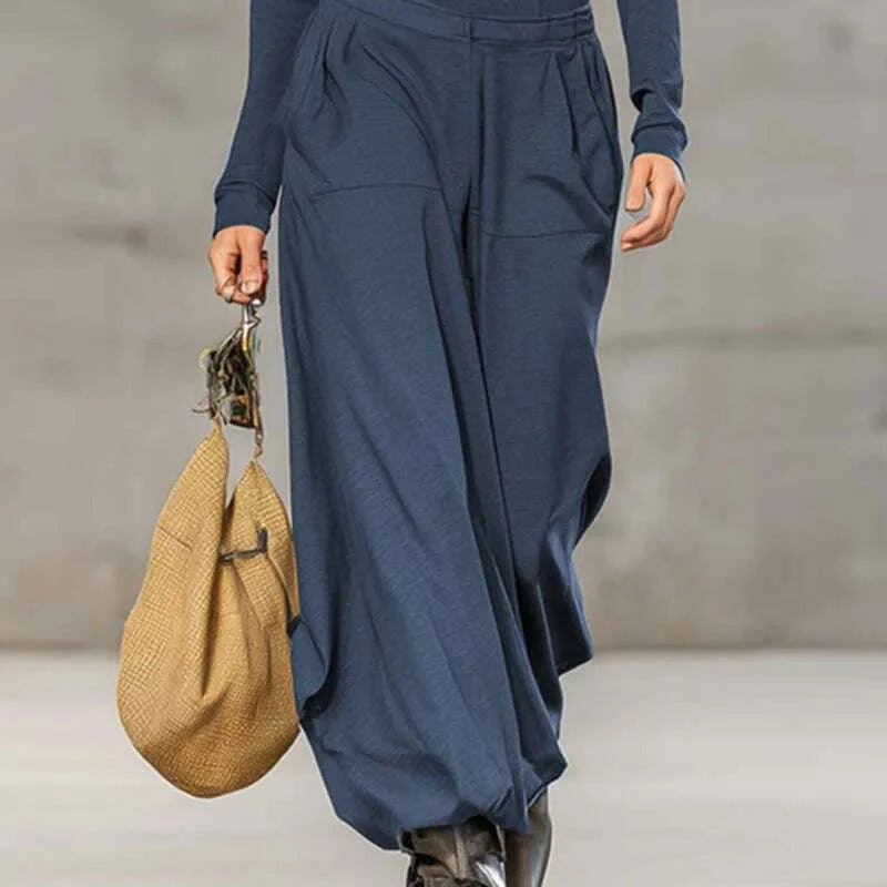 KIMLUD, Retro Solid Zipper Hooded Top Pullover+High Waist Pants Outfit Woman Sexy Stand Collar Overalls Suit Chic Long Sleeve Autumn Set, KIMLUD Womens Clothes