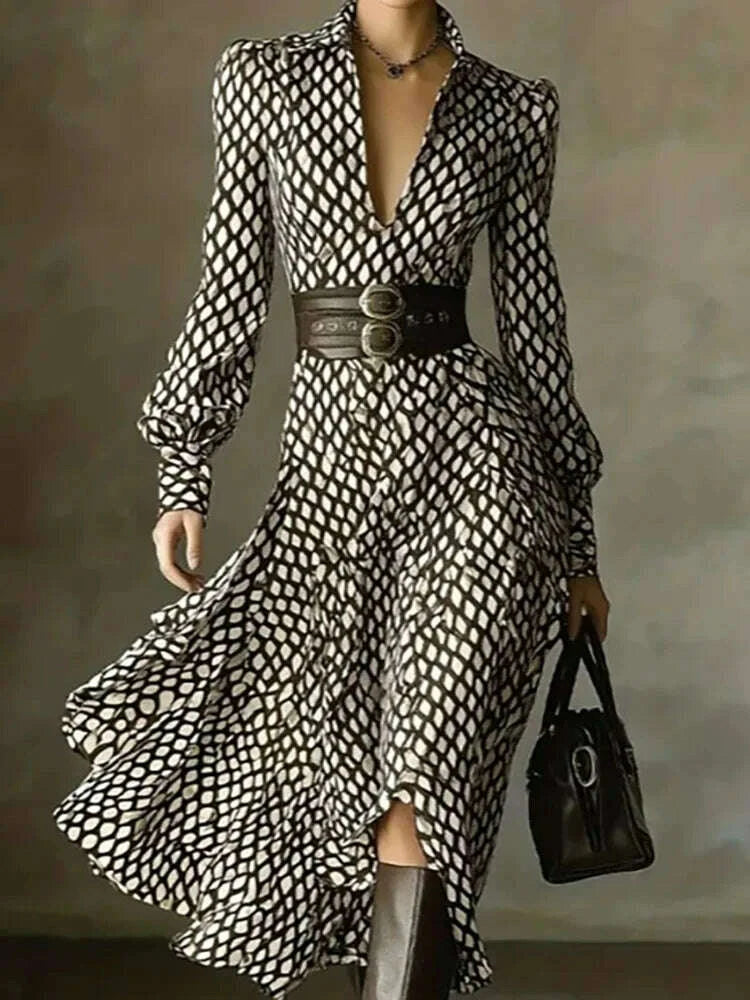 spring-and-summer-new-style-lapel-print-womens-long-sleeved-dress-diamond-grid-waist-casual-and-comfortable-dresskimlud-womens-clothes-35082883