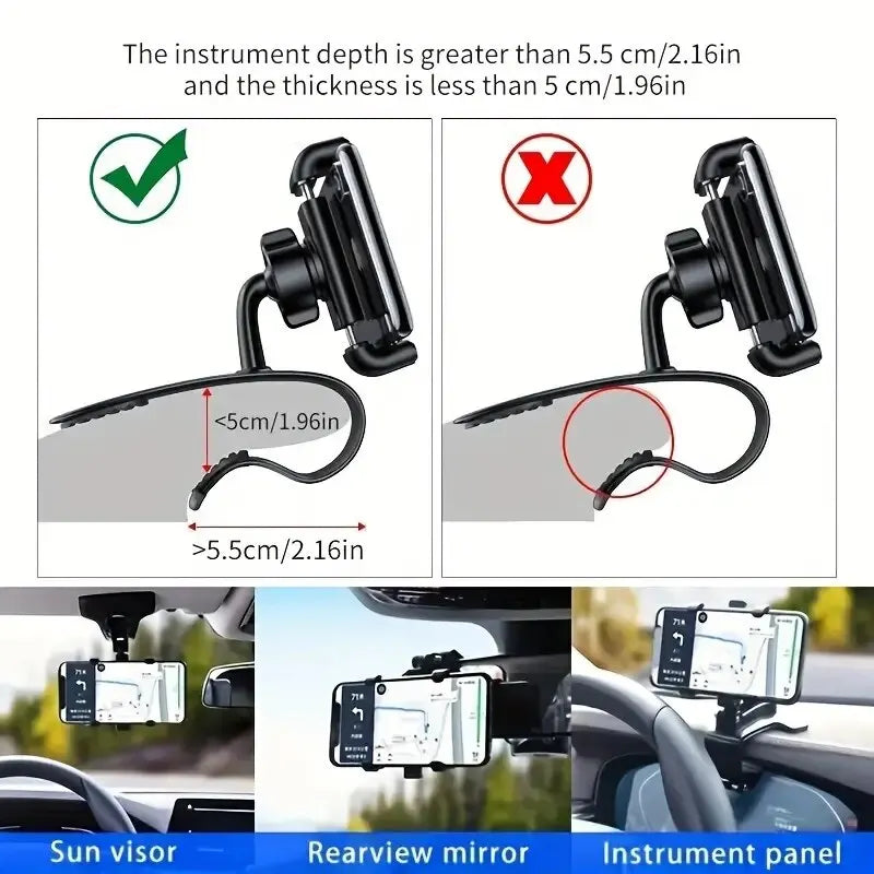Universal 360 Degree Multifunction Car Mobile Phone Holder Stand GPS Bracket Smartphone Support In Car For iPhone Samsung Xiaomi