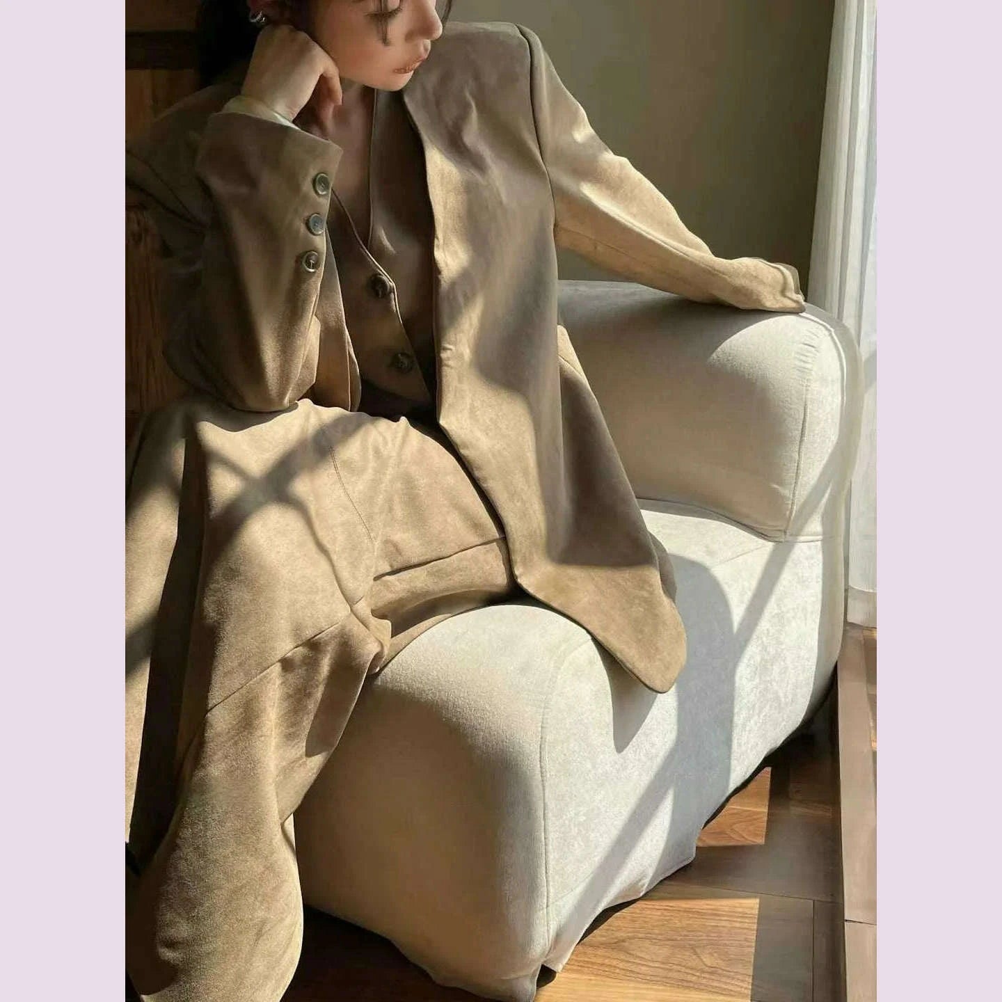 kwtx-2025-womens-3-pcs-suit-set-spring-fall-v-neck-blazer-single-breasted-vest-ribbon-tie-skirt-solid-color-elegant-retrokimlud-womens-fashion-34628585