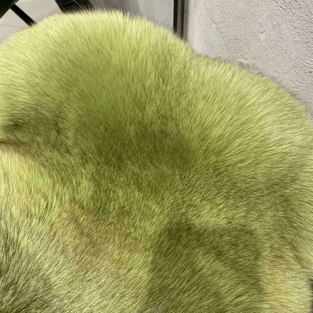 KIMLUD, Winter Long Fur Coats Winter Female Natural Fox Fur OutWear Full Pelt Real Fox Fur Jackets with Long Sleeve, KIMLUD Womens Clothes