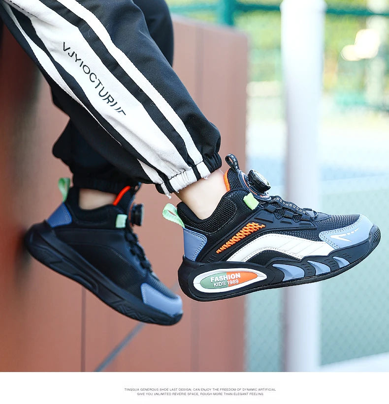 PU Leather Sneakers Breathable Unisex Everyday Comfort — Black | KIMLUD