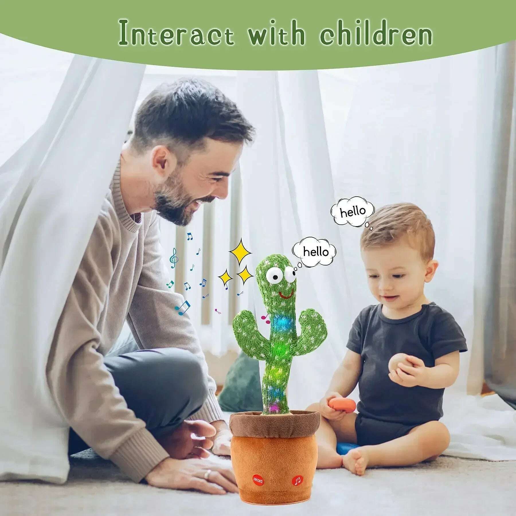 KIMLUD, A Talking Cactus Toy That Can Be Charged, Recorded, and Repeated. Suitable for Spanish, English, and Arabic Voice Changer, KIMLUD Womens Clothes
