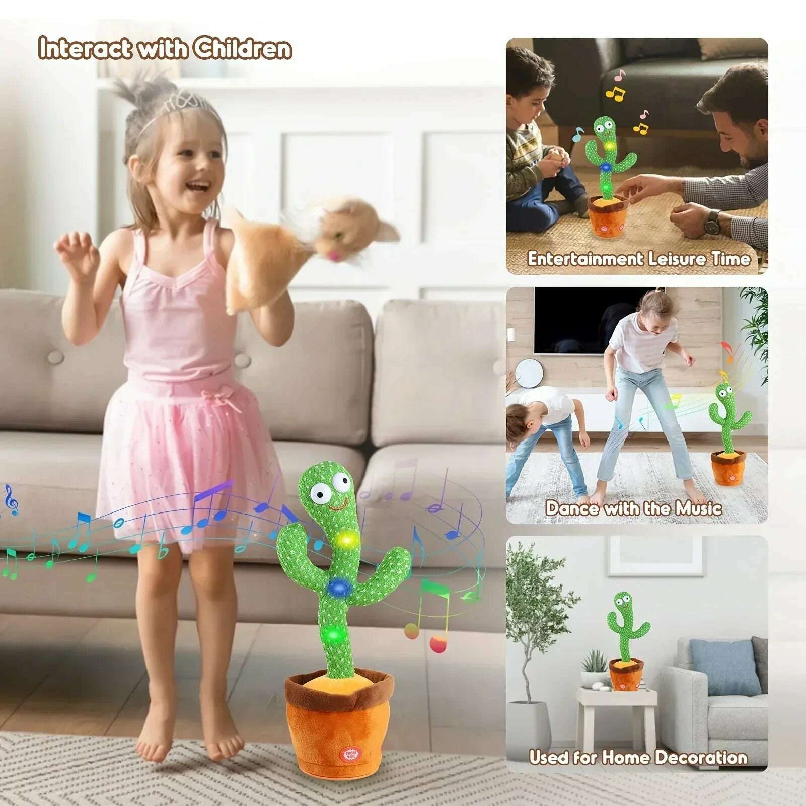 KIMLUD, A Talking Cactus Toy That Can Be Charged, Recorded, and Repeated. Suitable for Spanish, English, and Arabic Voice Changer, KIMLUD Womens Clothes