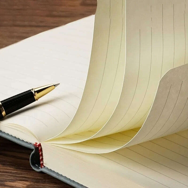 A5 Thickened Deer Head Notebook Business PU Soft Leather Notepad With Horizontal Lines School Office Supplies Stationery - KIMLUD