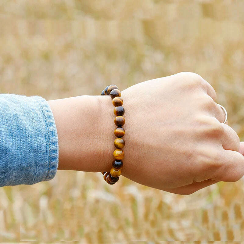 AAA Tiger eyes Beads Bracelet Men Charm Natural Stone Bracelets For Man Handmade Yoga Couple Women Gemstone Health Jewelry - KIMLUD