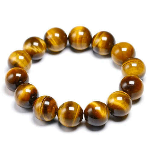 KIMLUD, AAA Tiger eyes Beads Bracelet Men Charm Natural Stone Bracelets For Man Handmade Yoga Couple Women Gemstone Health Jewelry, Beads 14mm / 16cm 6.3inch, KIMLUD Womens Clothes