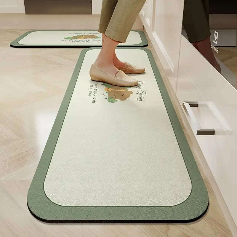 Absorbent Kitchen Floor Mat Diatomaceous Mud Floor Mats Doorstep Water Absorption Oil Absorption Anti Slip Rug Bathroom Carpet - KIMLUD
