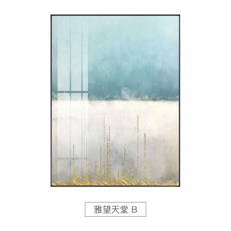 KIMLUD, Abstract Flowing Color Canvas Painting Nodic Baby Blue Poster Print Unique Wall Art Pictures for Living Room Bedroom Home Decor, B / 30x40cm(No frame), KIMLUD Womens Clothes