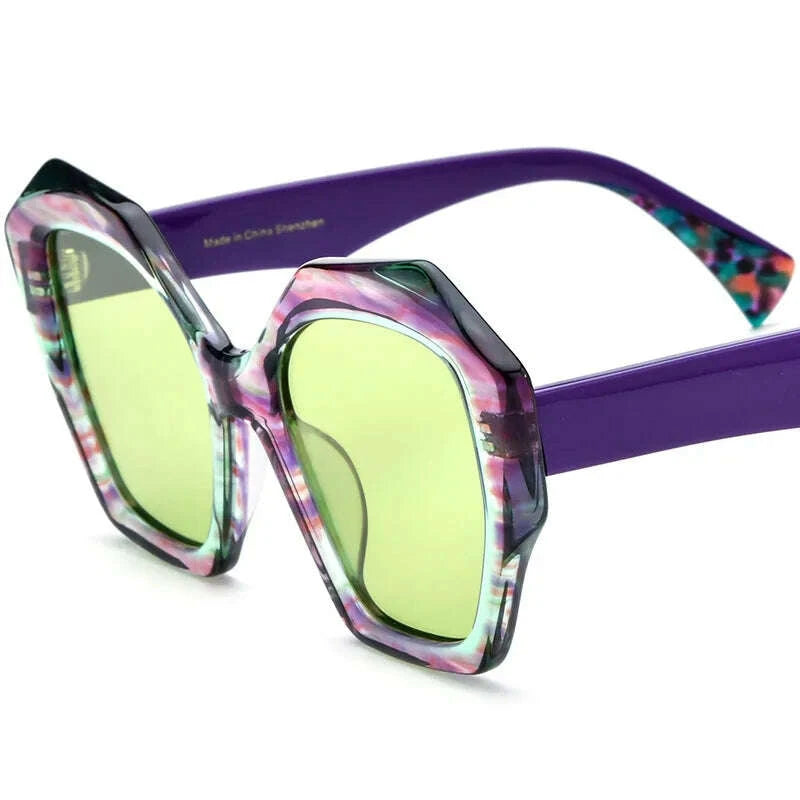 Accessories Two-Tone UV Protection Sunglasses Acetate Light Green | KIMLUD