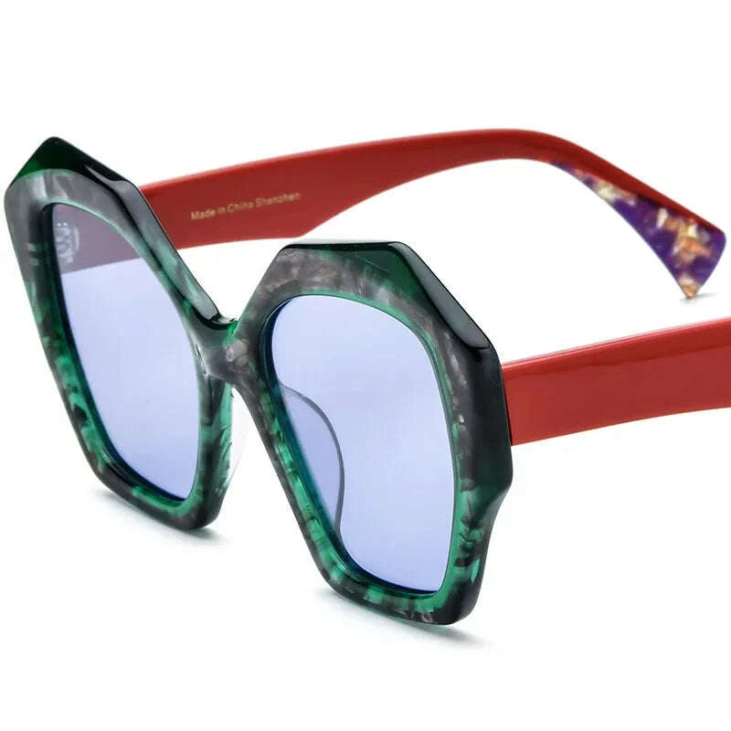 Accessories Two-Tone UV Protection Sunglasses Acetate Light Green | KIMLUD